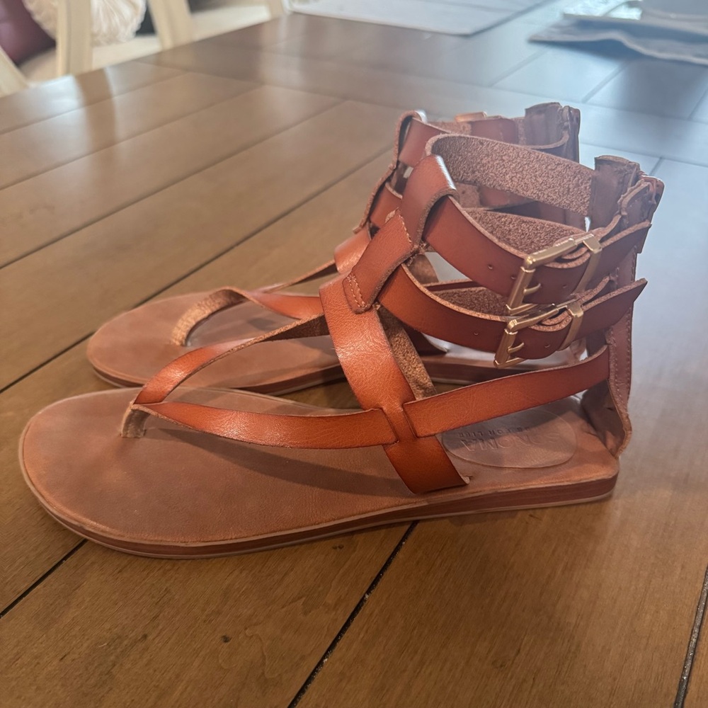 Women's Brown Gladiator Sandals Sonoma 8.5 Flattering! Summer Spring